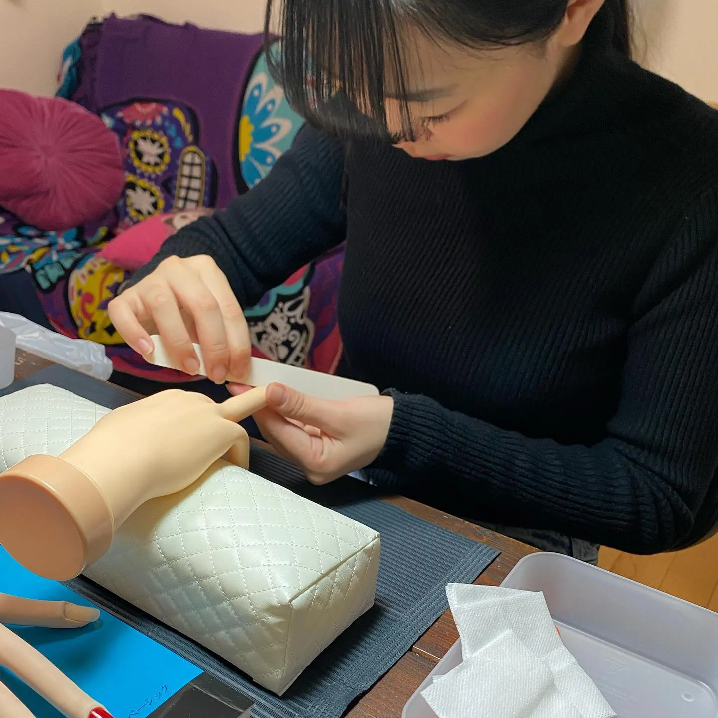 2回目のレッスンでファイリングの練習スタートしました。