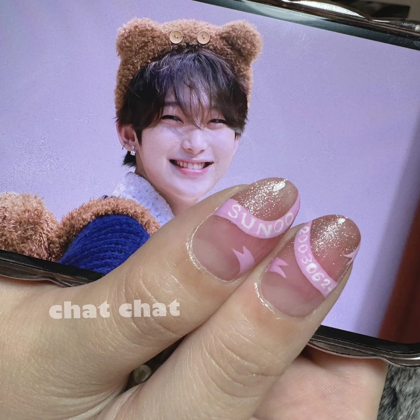 お客様の推しソヌくんの誕生日お祝いネイル🥂