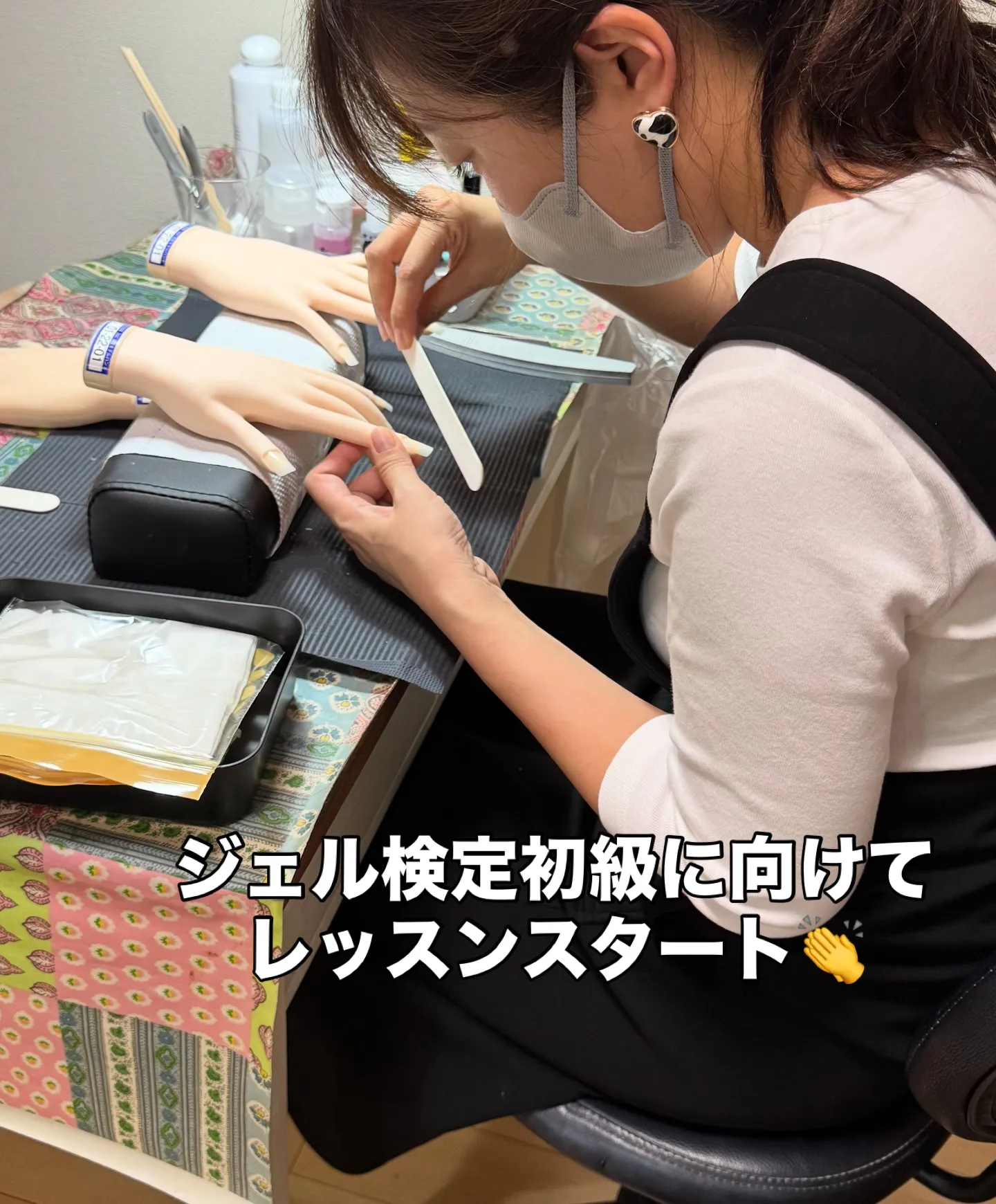 ジェル検定初級試験に向けて実技レッスンスタートです。