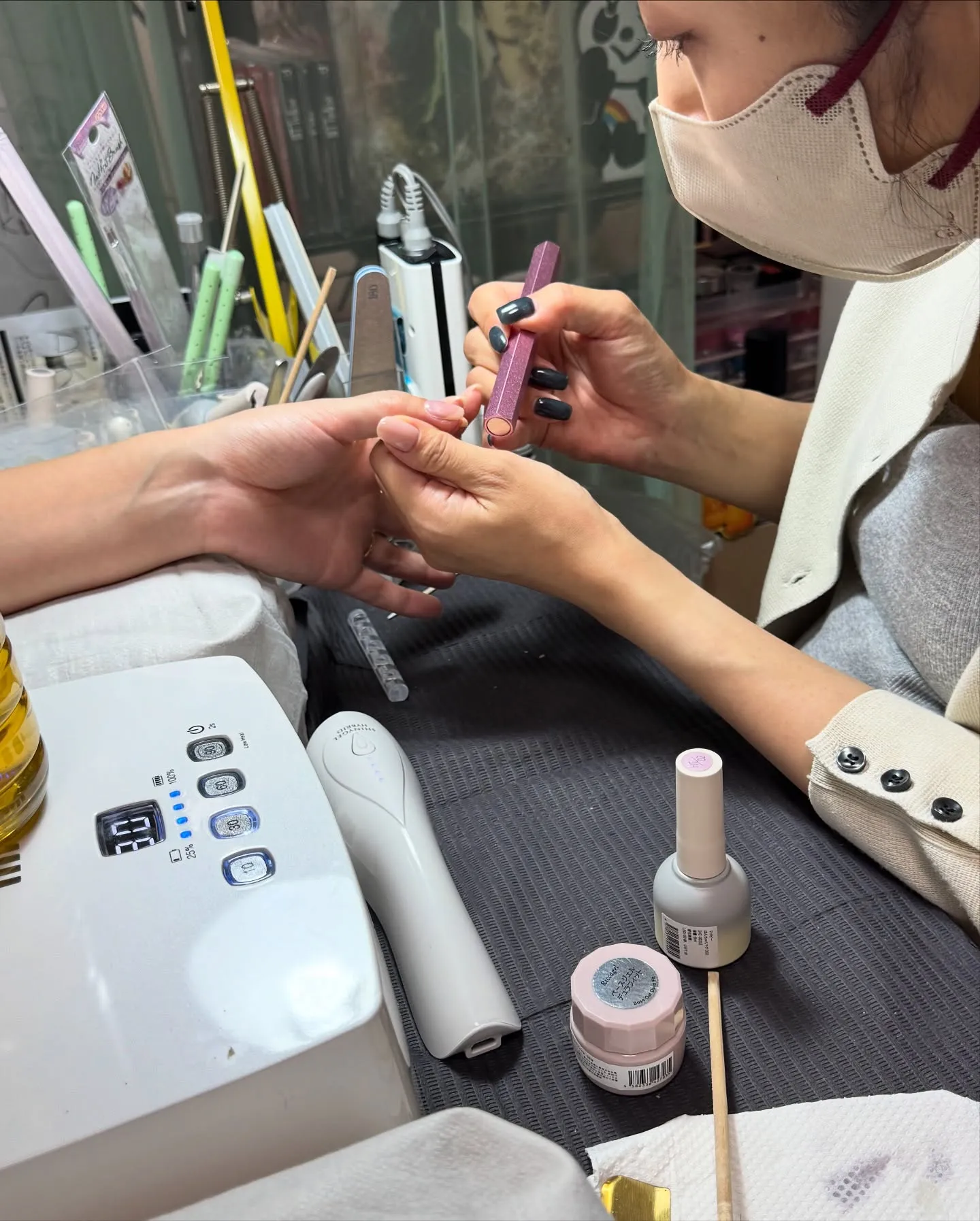 この日は生徒さん同士で片手を借り合って、